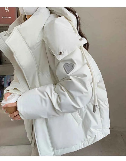 Women's Winter Warm Padded Jacket Coat 2025 New Down Cotton Hooded Solid Thick Parka Waterproof Puffy Korean Fashion Outdoor