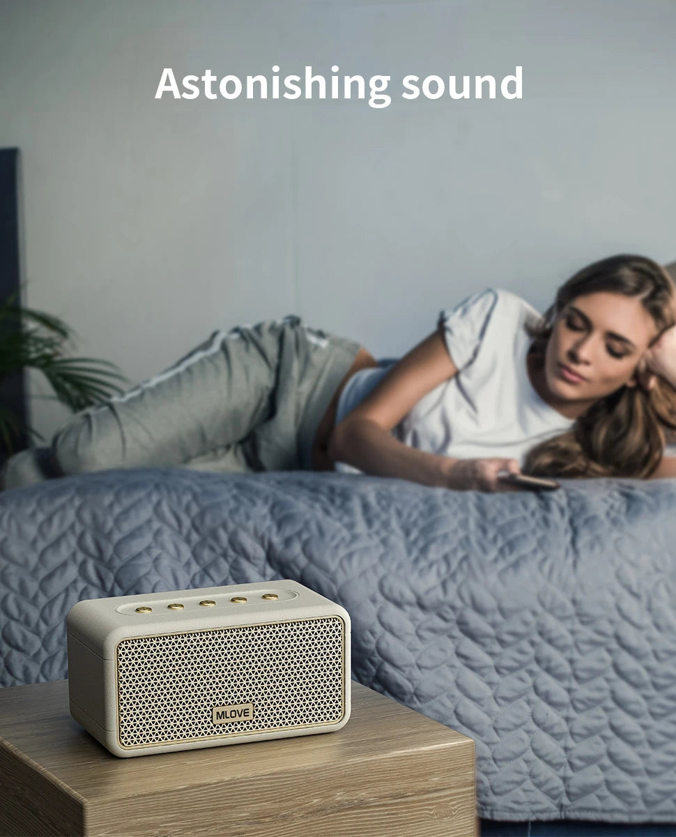 Mlove A100 Portable Bluetooth Speaker Wireless Bluetooth 5.3 Stereo Sound 24-Hour Playtime Rich Bass IPX5 Waterproof - AMULET RING STORE