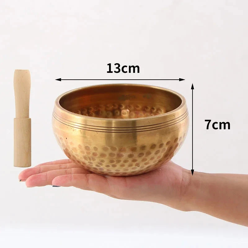Large Tibetan Singing Mindfulness Bowl Meditation Quartz Bowls Sound Healing Instruments Yoga Nepal Yarn Handmade Decorative - AMULET RING STORE