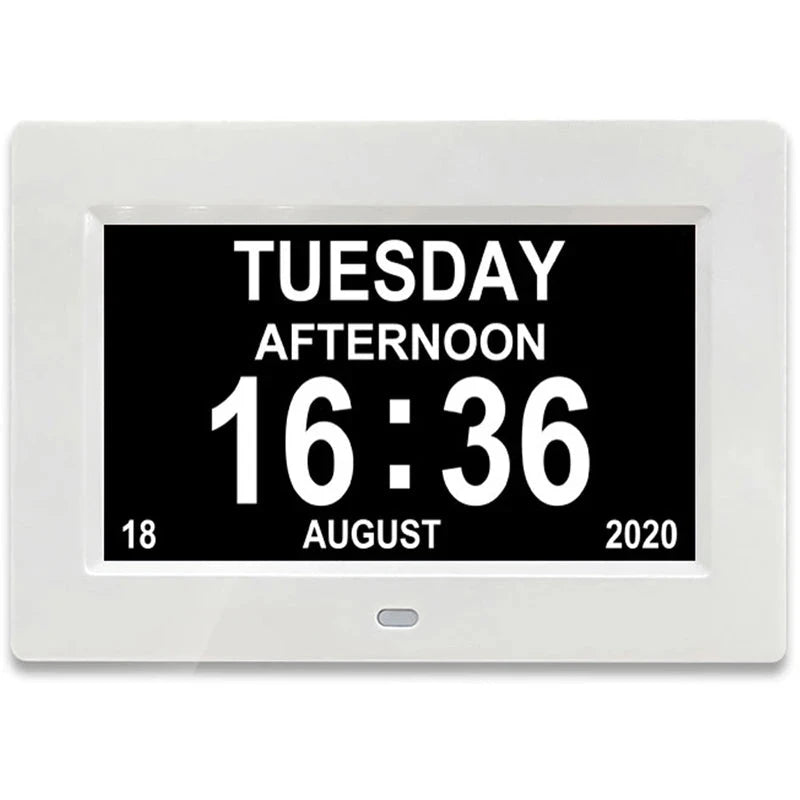 12 Alarms Digital LED Calendar Clock with Multi-Languages to display. Medicine Time Reminder for Elder.Home Desk Wall Decoration