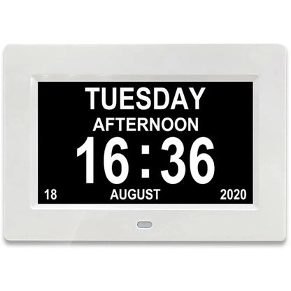 12 Alarms Digital LED Calendar Clock with Multi-Languages to display. Medicine Time Reminder for Elder.Home Desk Wall Decoration