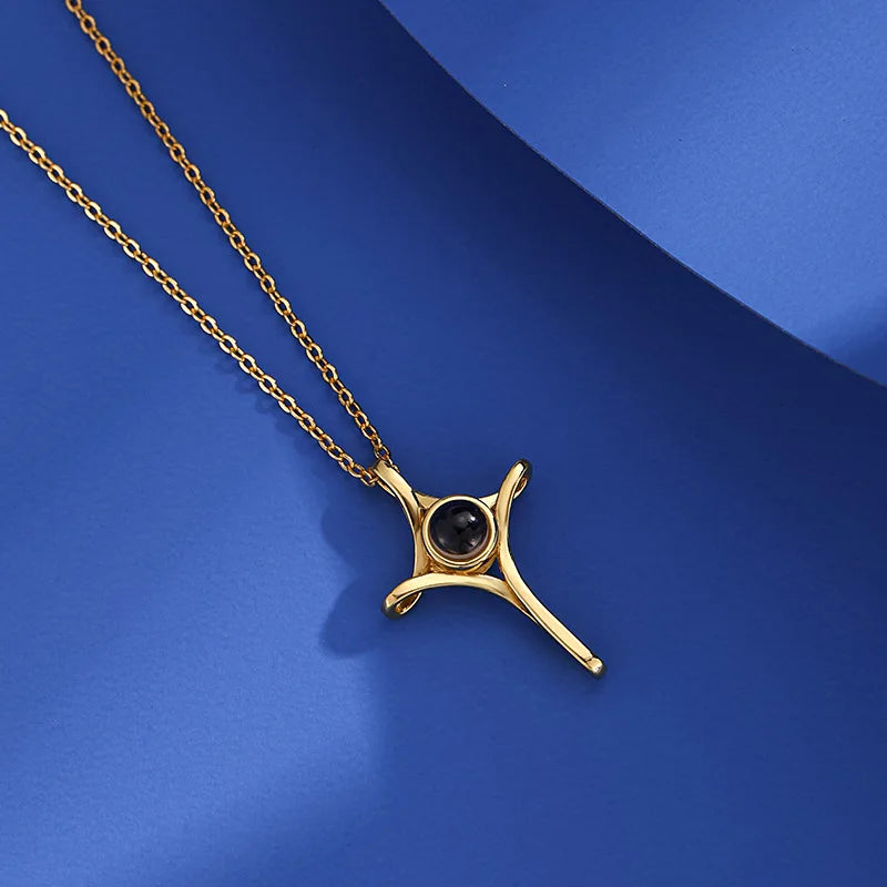 Fashion Projection Necklace Jewelry Personalized Photo Custom Cross Pendant Suitable For Male And Female Couples To Give Gifts - AMULET RING STORE
