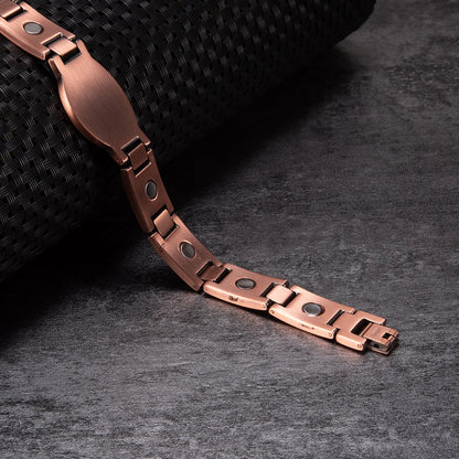 Cross Magnetic Bracelet Copper Energy 12mm Wristband Magnetic Bracelet Men Chain Link Vintage Masonic Ethnic Tribal Jewelry Men