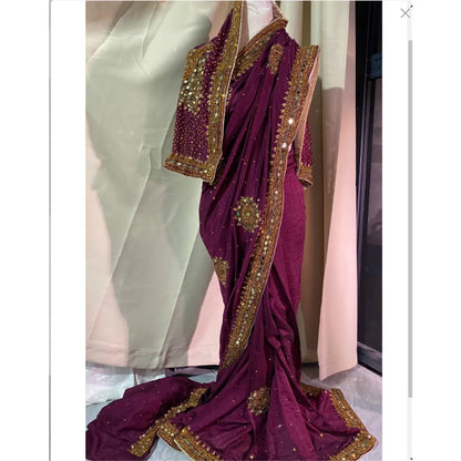 India Sari Nepal Thailand 6-meter Sari costume dress live broadcast featuring Sri Lanka's Grand Sari Lengha