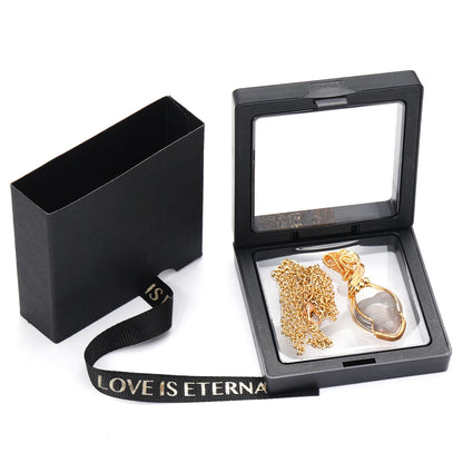 Labradorite Rainbow Moonstone Gemstone Pendant Copper Wire Wrapped Labradorite Jewelry Labradorite Necklace With Chain and Box