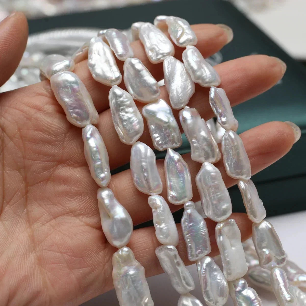 7x18-8x20mm 4A Uniform Size Natural Freshwater Pearl Baroque Pipa Bead Women Gift Jewelry Make DIY Necklace Bracelet Accessories - AMULET RING STORE