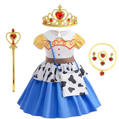 2024 Toddler Girl Princess Dress Toy Kids Clothes Christmas Halloween Woody Alice Jessie Belle Mermaid Infants Party Ball Gowns