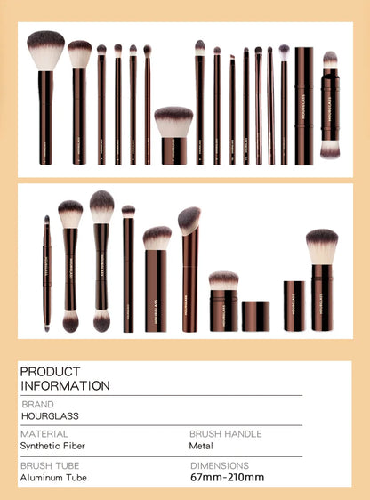 Hourglass Makeup Brushes Powder Foundation Concealer Blusher Bronzer Eye Shadow Eyebrow Eyeliner Sculpting Brush - AMULET RING STORE