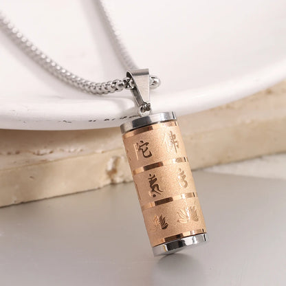 VQYSKO Tibetan Prayer Wheel Pendant - Om Mani Padme Hum