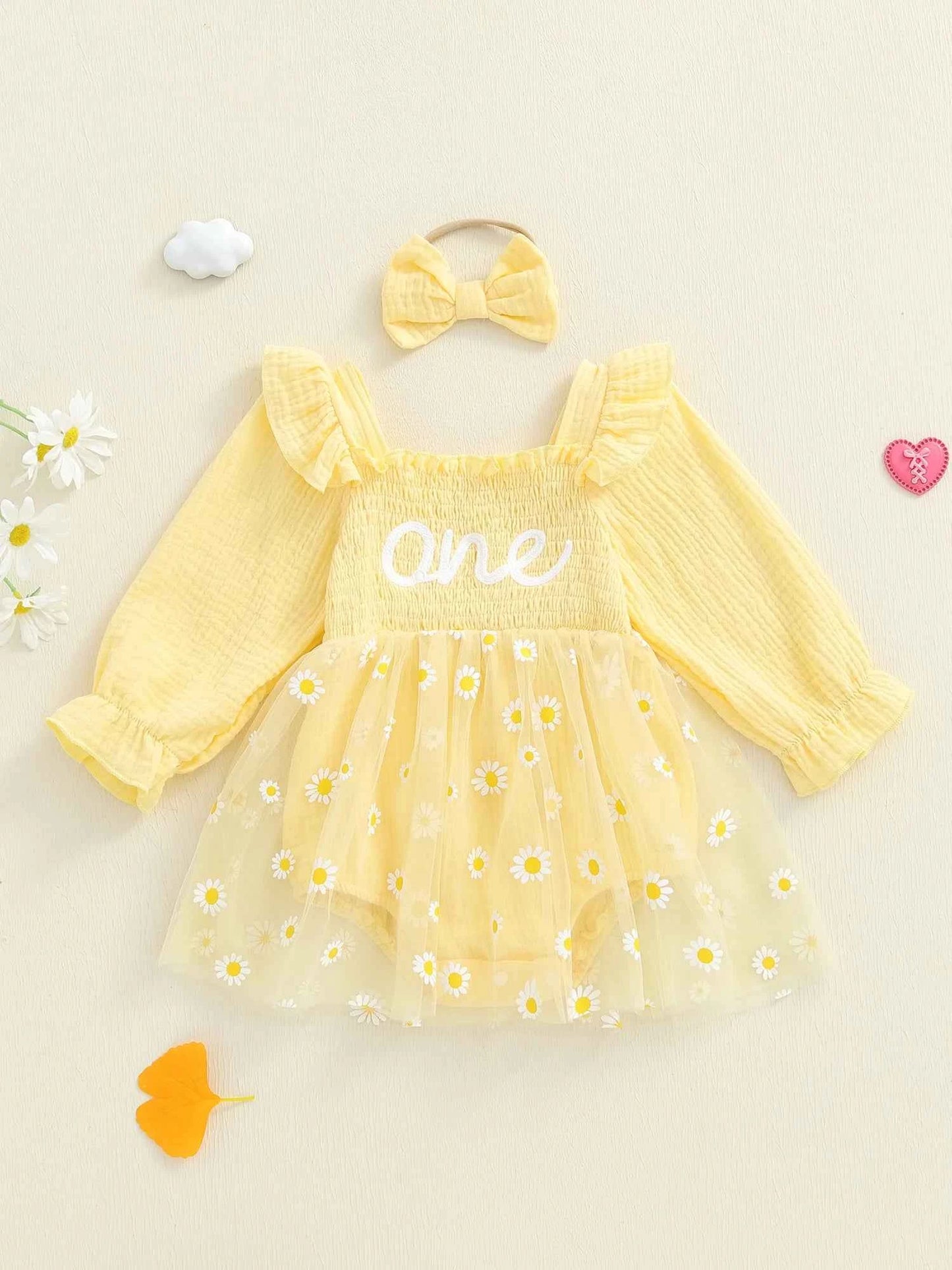 Adorable Infant Princess Tutu Dress Set Elegant Floral Applique Ruffled Romper with Matching Bow Headband for Baby Girl s
