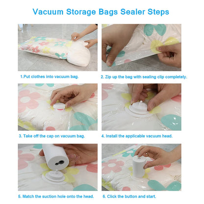 Cordless Electric Vacuum Bag Sealer Pump, Portable USB Charge Vacuum Compression Machine for Food Clothes Storage Bags - AMULET RING STORE