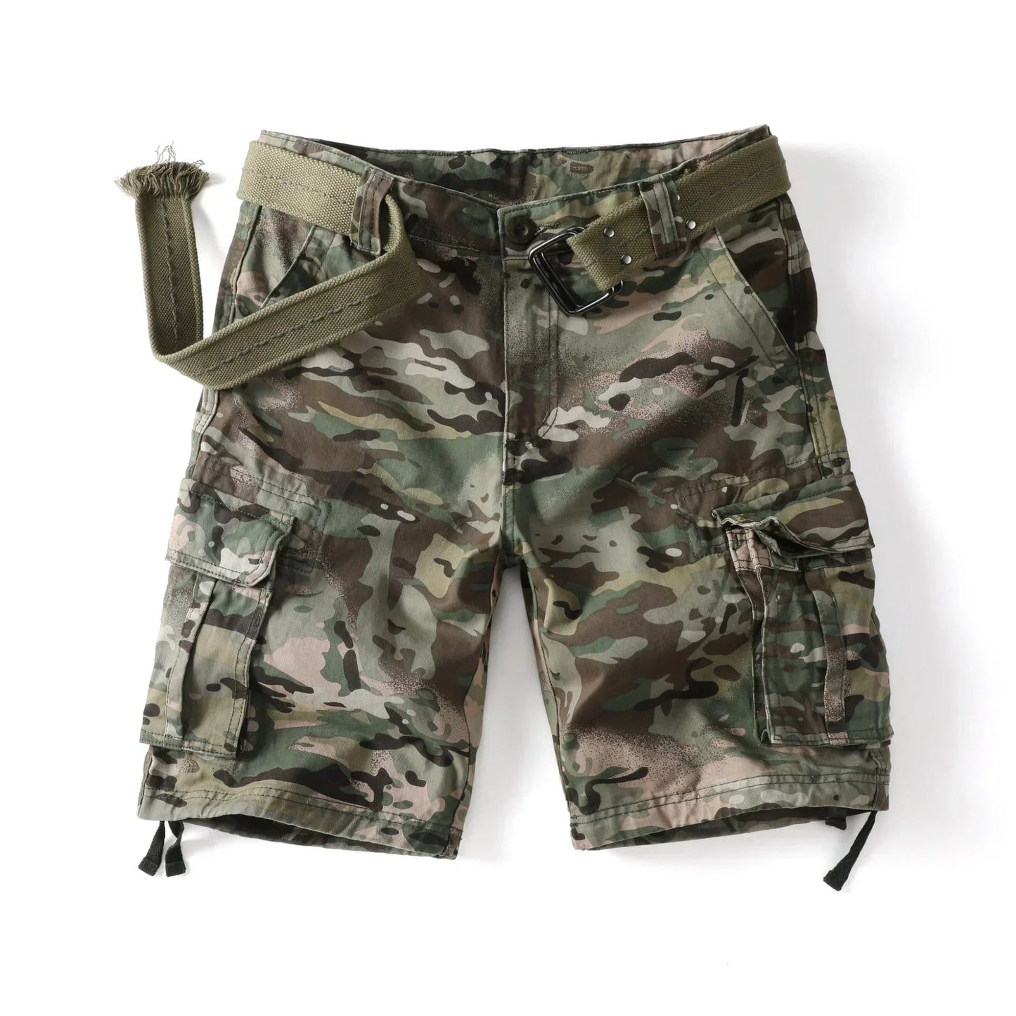 Men's Camo Cargo Shorts for Men Cotton Casual Outdoor Work Relaxed Fit Shorts with Multi-Pockets (no belt)