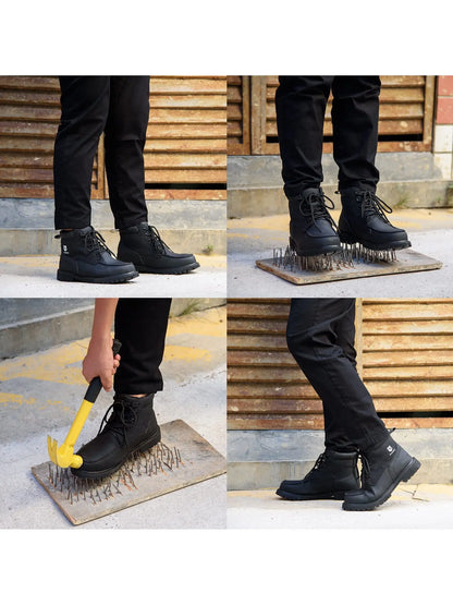 SUADEX Steel Toe Boots for Men Women Waterproof Indestructible Work Safety Boot Outdoor Protection Construction Shoes - AMULET RING STORE