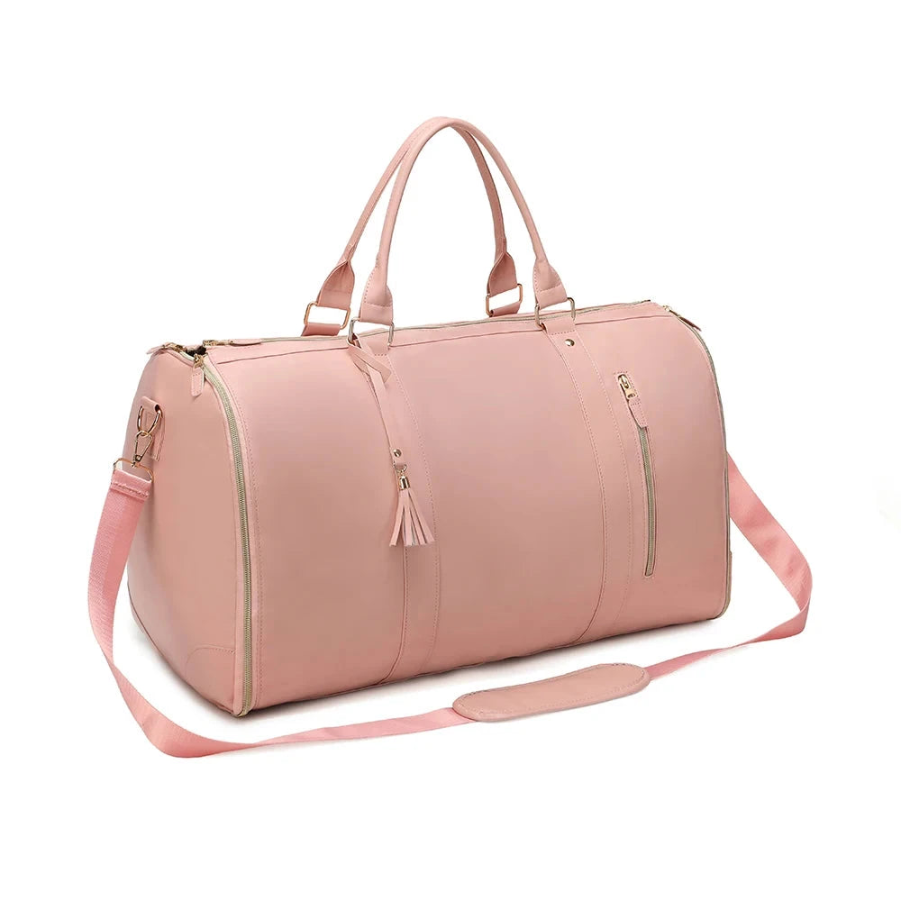 Fashion Large PU Folding Suit Storage Bag Women High Capacity Luggage Handbag Travel Sport Outdoor Multi Function Organizer