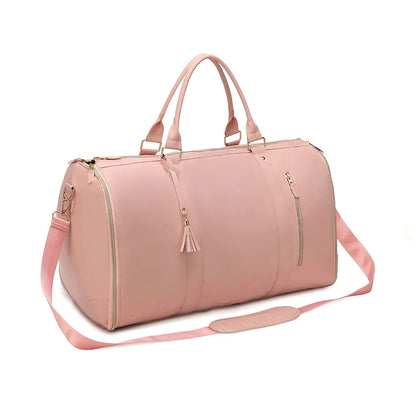 Fashion Large PU Folding Suit Storage Bag Women High Capacity Luggage Handbag Travel Sport Outdoor Multi Function Organizer