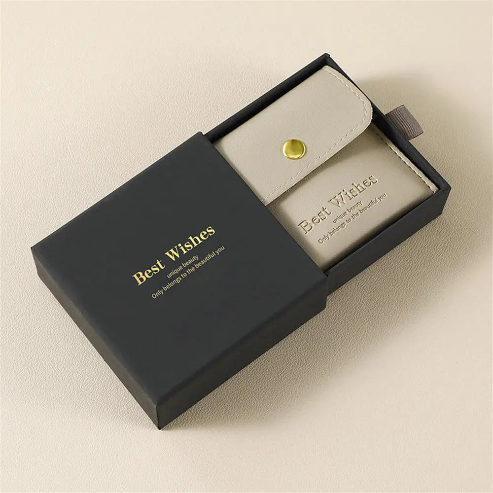 2Pcs Paper Jewelry Box PU Packaging Bag Set Necklace Bracelet Earrings Storage Gift Box High-end Jewelry Organizer Case Joyero - AMULET RING STORE