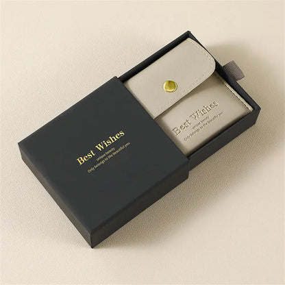 2Pcs Paper Jewelry Box PU Packaging Bag Set Necklace Bracelet Earrings Storage Gift Box High-end Jewelry Organizer Case Joyero - AMULET RING STORE