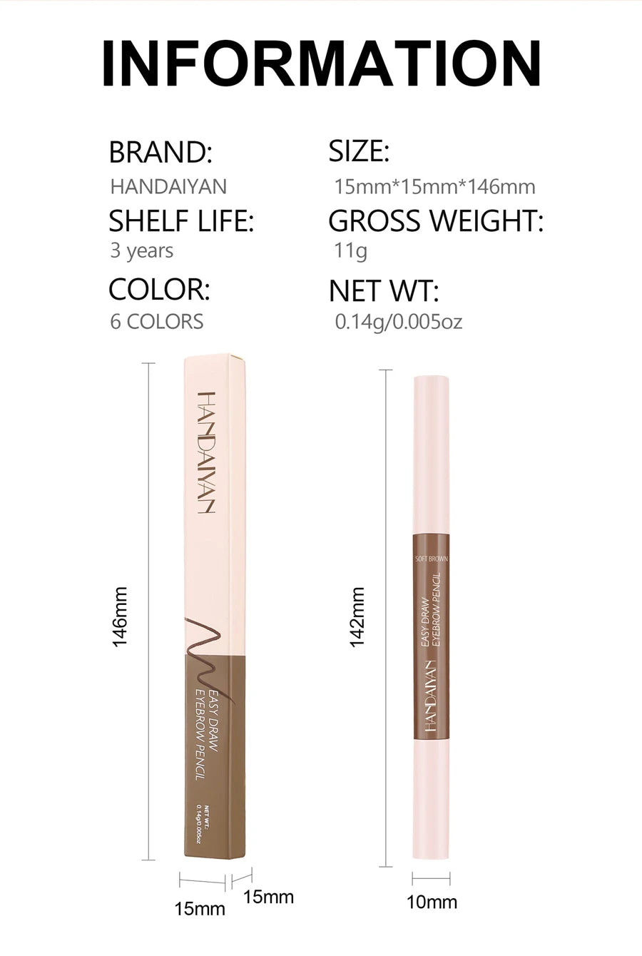 Eyebrow Cosmetics Pencil Waterproof Double-headed Eyebrow Tattoo Natural Long Lasting Makeup Paint Wild Eyebrow Pencil - AMULET RING STORE