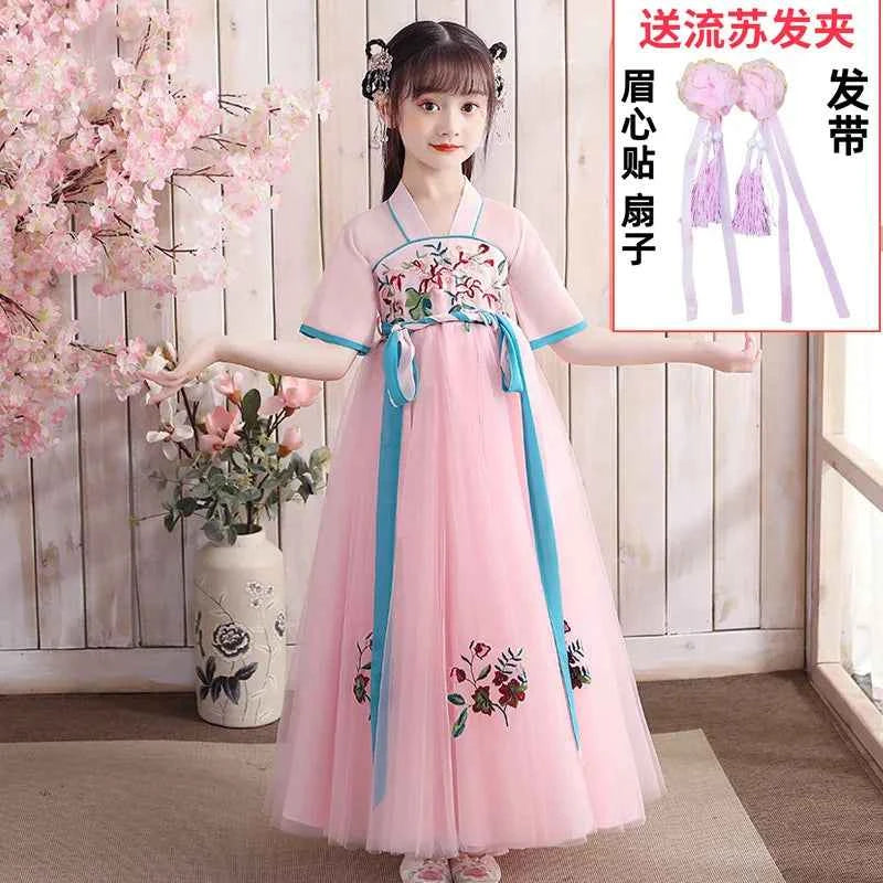 Summer Girls' Hanfu Dress Princess Costume Children's Dresses Kids Vintage Party Baby Girl Dress Cosplay Girls Clothes Vestidos