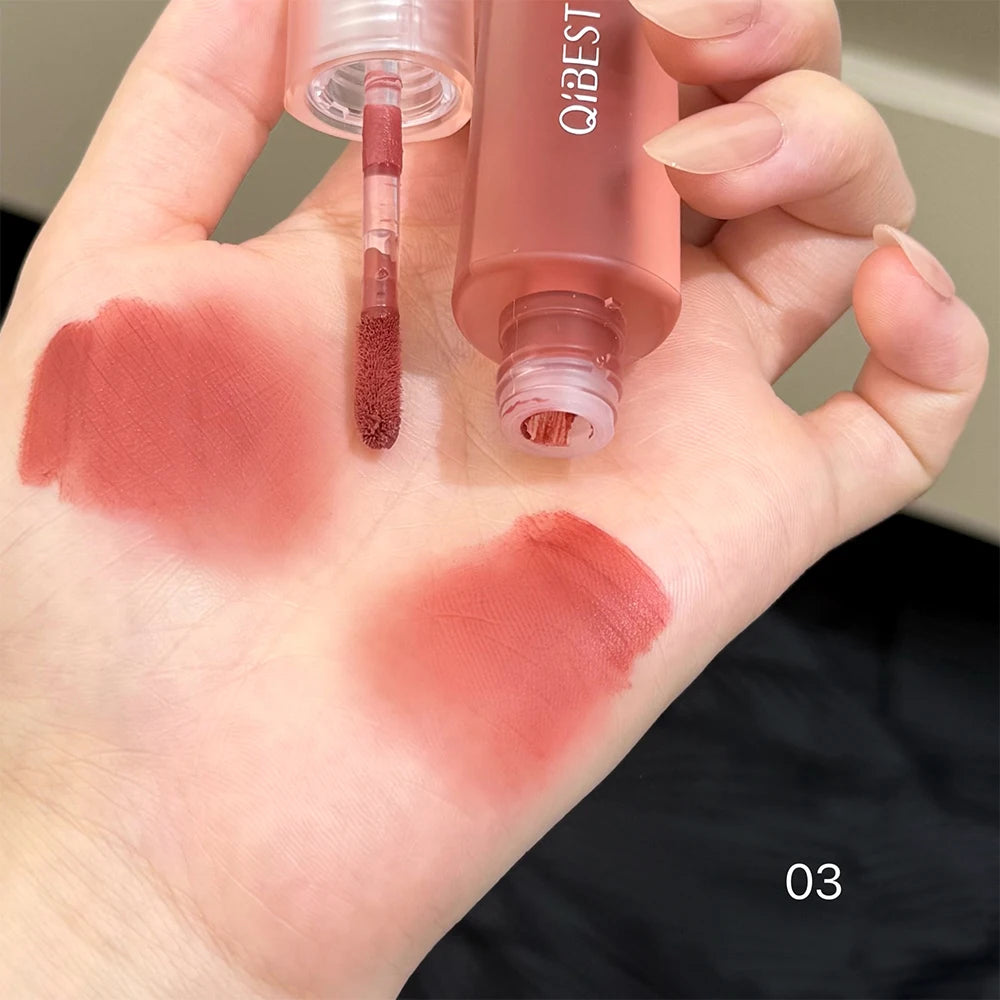 Qibest 6 Colors Velvet Matte Liquid Lipstick Long-Lasting Waterproof Lip Mud Sexy Red Lipgloss Beauty Women Cosmetics Lip Tint - AMULET RING STORE