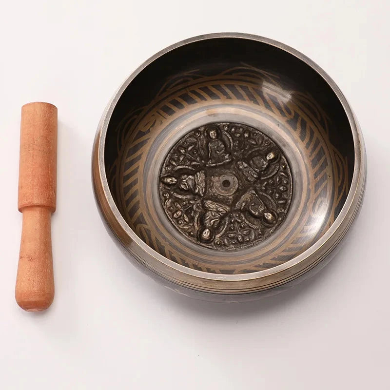 Nepal Handmade Bronze Singing Bowl Healing Meditation Yoga Tibetan Singing Bowls Sound Therapy Percussion Instruments - AMULET RING STORE