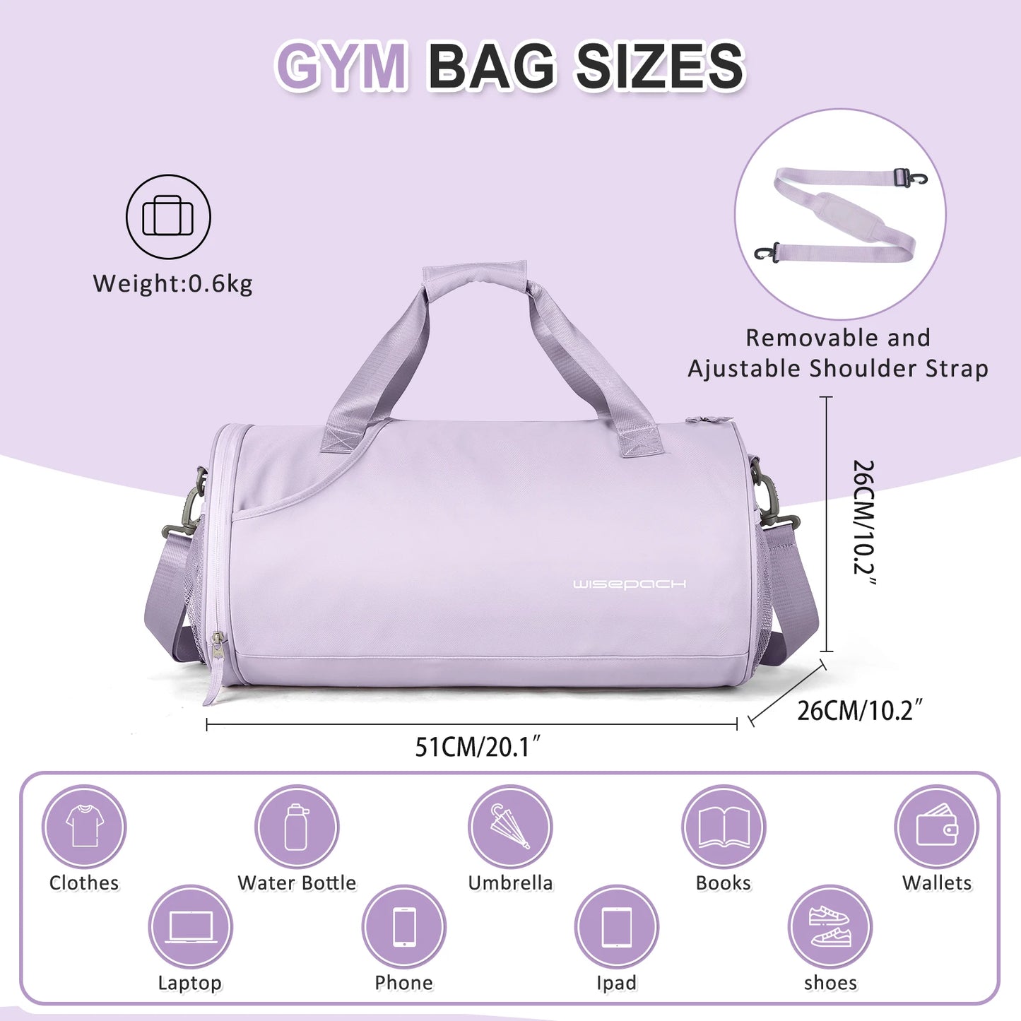 Sports Fitness Bag Women Travel Bag Multi-functional Handbag Yoga Bag Short-Distance Weekender Travel Package Swimming Gym Bags