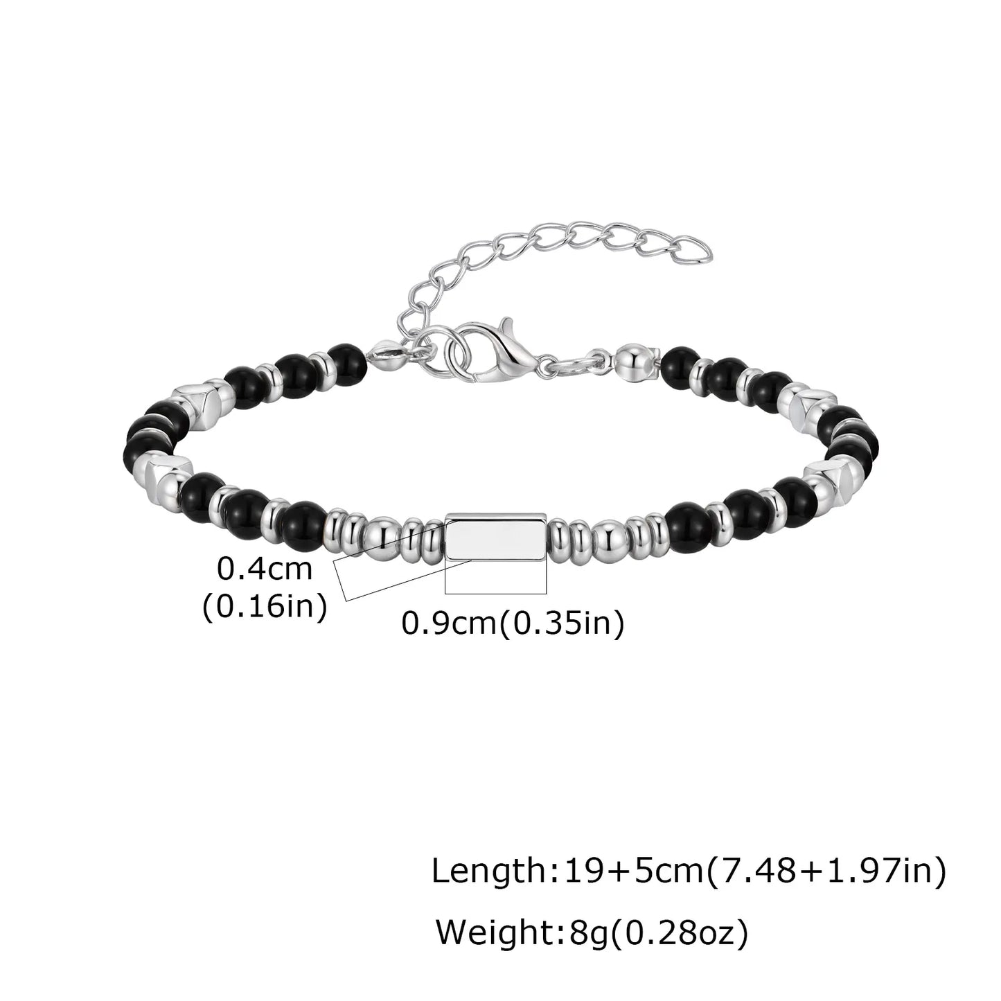 Trendy Unique Natural Stone Beaded Bracelet, Stainless Steel Chain Wristband Bracelet, Classic Tiger Eye Stone Jewelry for Men
