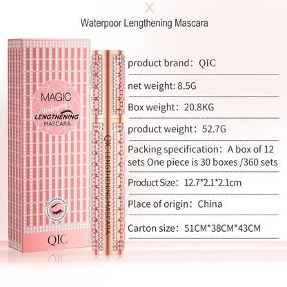 Waterproof 4D Diamond Shine Volume Curl Mascara Luxury Style Smudge-proof Eye Makeup for All Skin Types Eye Cosmetics - AMULET RING STORE