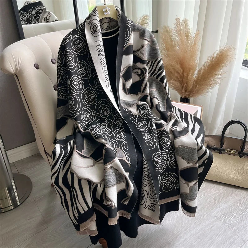 Cashmere Scarf for Women Thick Warm Winter Blanket Brand Female Luxury Quality Shawl Wrap Bufanda 2024 Poncho Echarpe Pashmina
