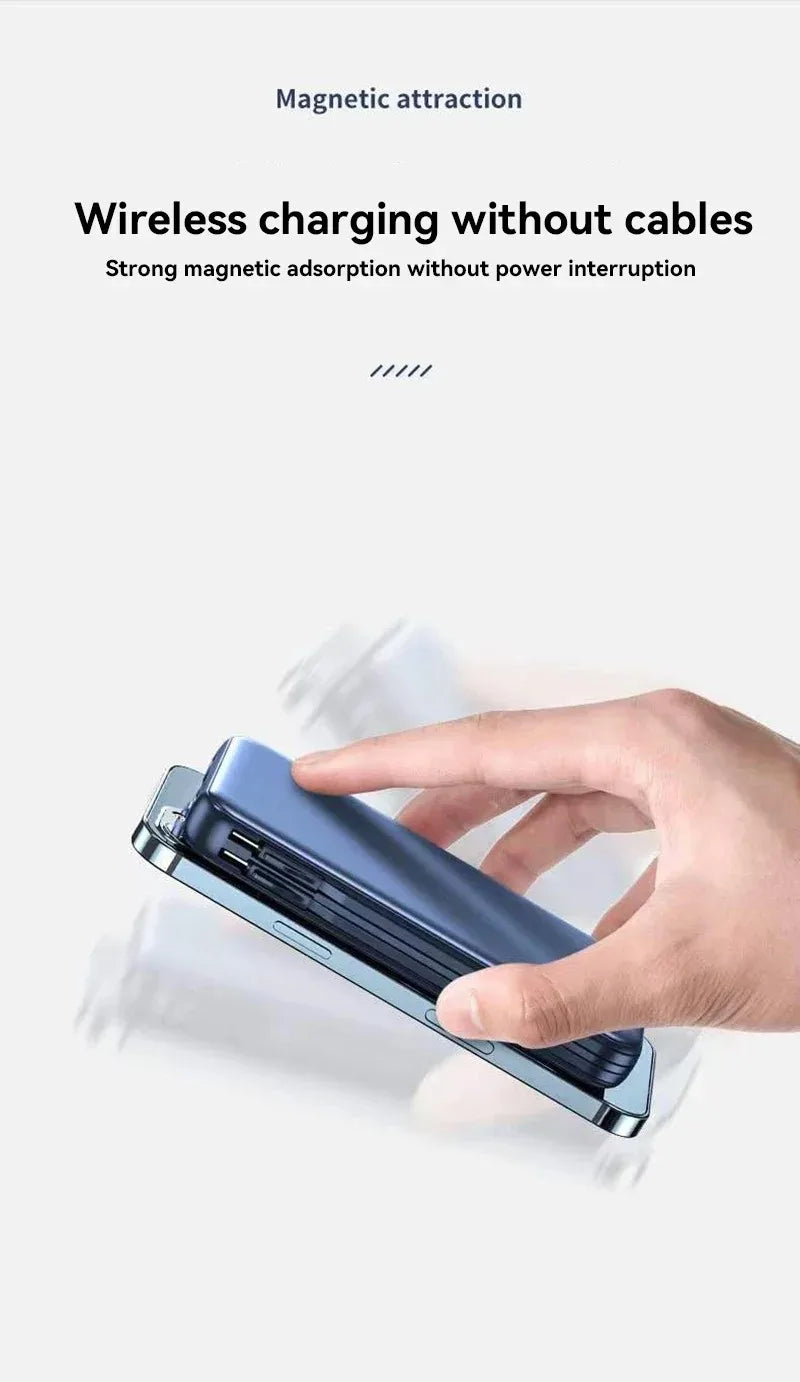 Xiaomi 50000mAh Portable Wireless Charging Power Bank Magnetic Charging Built-in Wire Mobile Phone Battery For Iphone Samsung - AMULET RING STORE