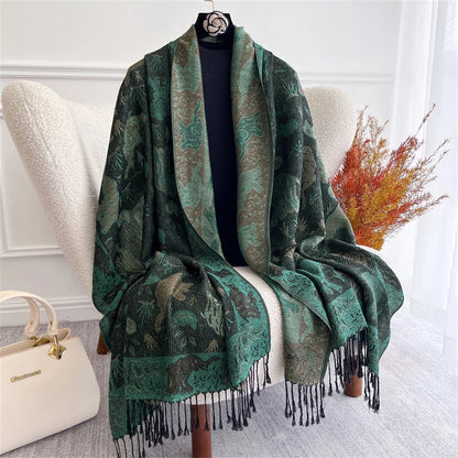 Autumn Bohemian Ethnic Paisley Cashmere Shawls Scarf for Women Warm Jacquard Pashmina Scarves Print Design Lady Foulard Stoles - AMULET RING STORE