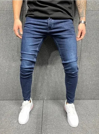Ripped Jeans Men Stretch Skinny Grey Blue Black Hip Hop Denim Trousers Streetwear Casual Slim Fit Jeans for Men Jogging jean