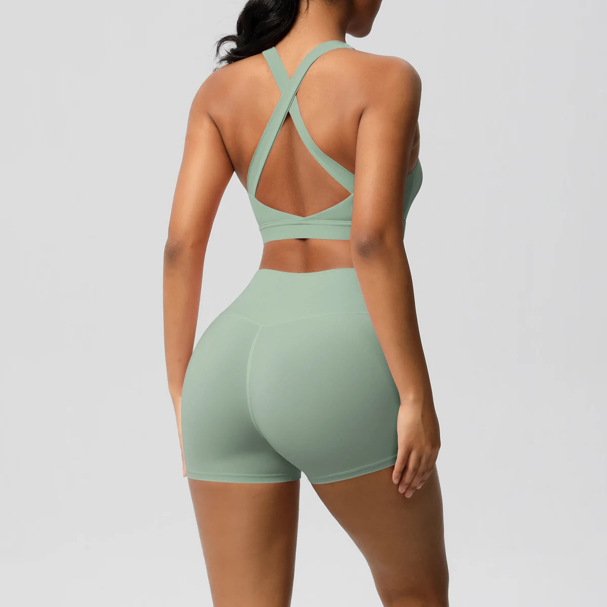 2PCS Yoga Set Nude Feeling Workout Sets Women Tracksuit Gym Push Up Fitness Running Workout Sportwear Sport Bra Leggings Suit