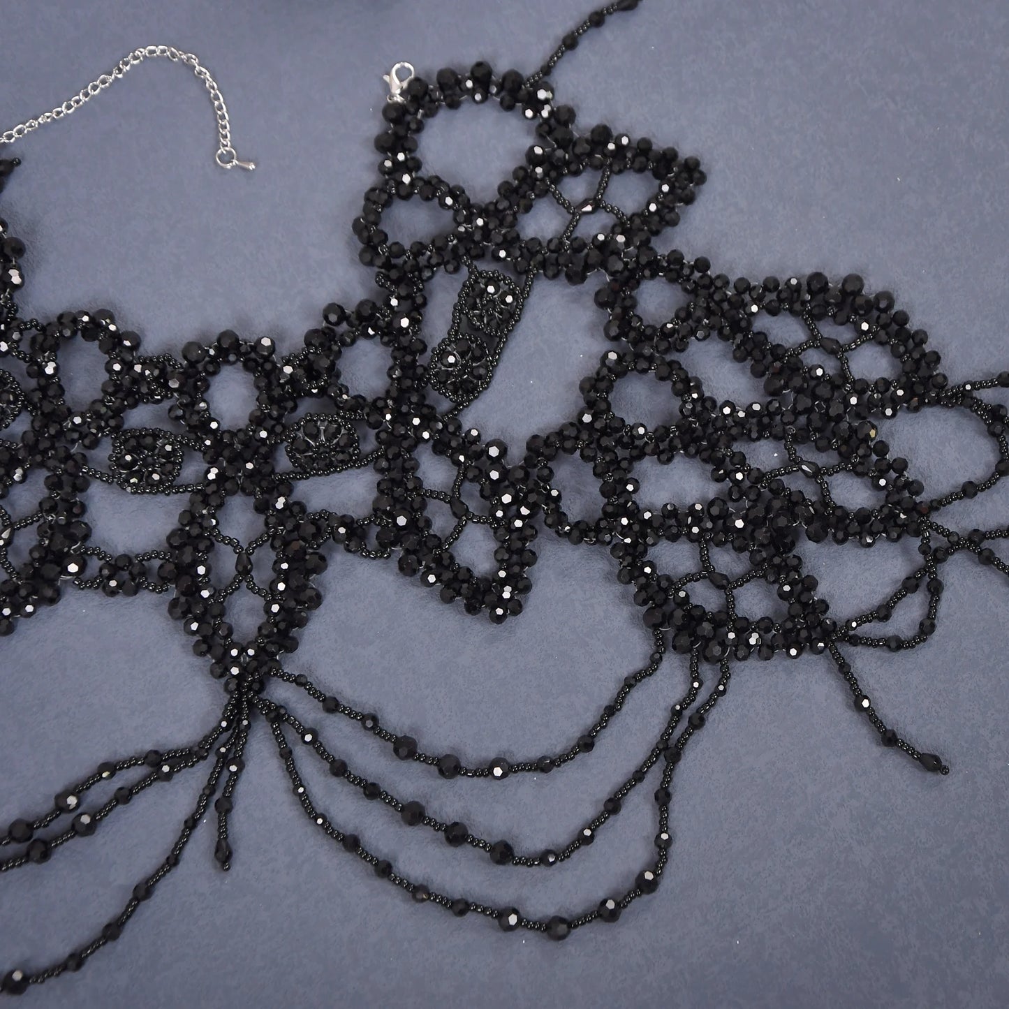 Bridal Bolero Black Crystal Necklace Beaded Bridal Covered Body Chain Women Accessories Off Shoulder Bolero Decoration VG09 - AMULET RING STORE