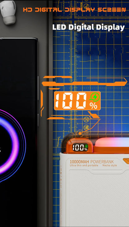 10000mAh Wireless Power Bank with Stand USB C Cable PD20W Fast Charging Magnetic External Spare Battery for IPhone Samsung Xiaom - AMULET RING STORE