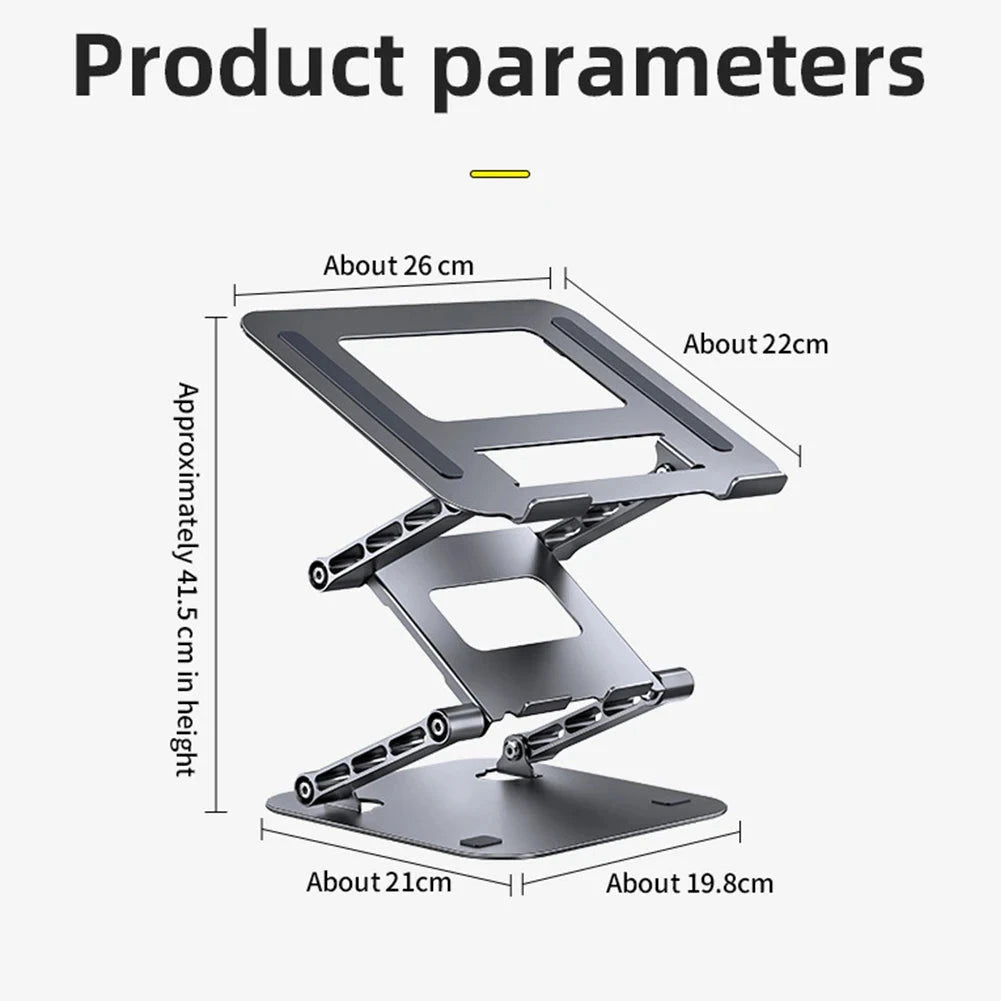 Adjustable Laptop Stand Aluminium Foldable Laptop Holder Portable Notebook Tablet Stand Cooling Support For MacBook Air Pro ipad - AMULET RING STORE