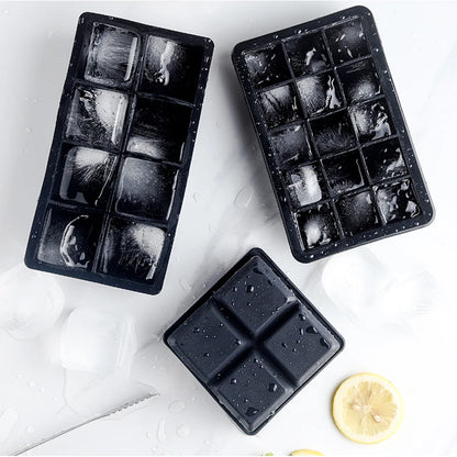 4/6/8/15 Grid Big Ice Tray Mold Giant Jumbo Large Food Grade Silicone Ice Cube Square Tray Mold DIY Ice Maker Ice Cube Tray - AMULET RING STORE