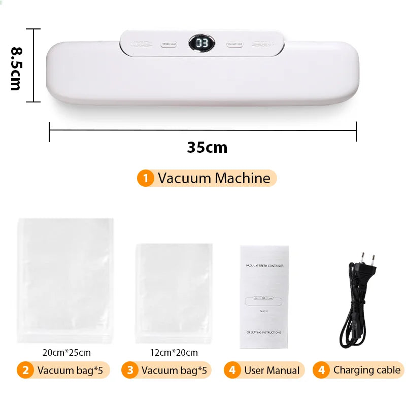 SaengQ Vacuum Sealer Machine Food Vacuum Sealer Packaging With Free 10pcs Vacuum bags Household Vacuum Food Sealing - AMULET RING STORE
