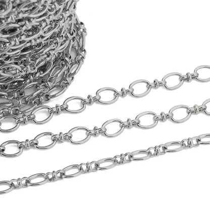 1M Heavy Chunky Hip Hop Chain Stainless Steel Frosted Oval Link Chains for DIY Men Jewelry Making Punk Necklace Bracelet Chain - AMULET RING STORE