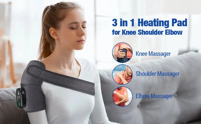 Electric Heating Heated Shoulder Brace Wrap Shoulder Massage Support Belt Strap with Adjustable of Heating - AMULET RING STORE