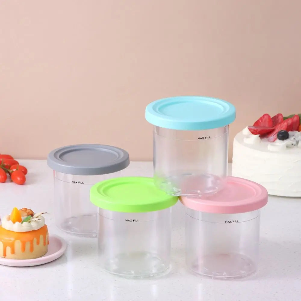 2/4pcs Ice Cream Pints Cup Ice Cream Containers With Lids For Ninja Creami Pints For Nc301 Nc300 Nc299amz Series Ice Cream Maker - AMULET RING STORE
