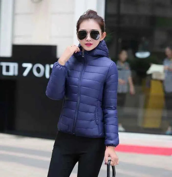 Down Jacket for Women Trend Korean Style Ultra Light Hit Hooded Coat Coats Lightweight Padded Puffer Jackets Female Winter 2025