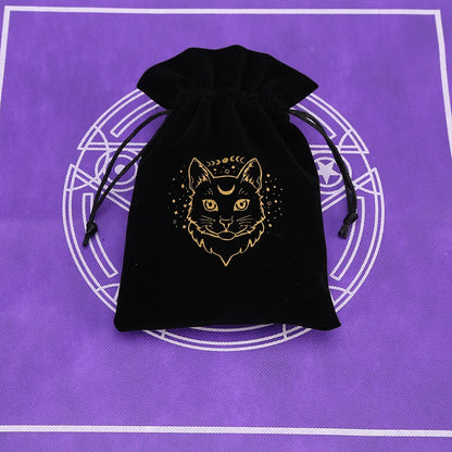 Tarot Card Bag Composite Fleece Drawstring Storage Bag Tarots Storage Bag Dice Bag Rune Jewelry Pouch Christmas Party Gift Pouch - AMULET RING STORE