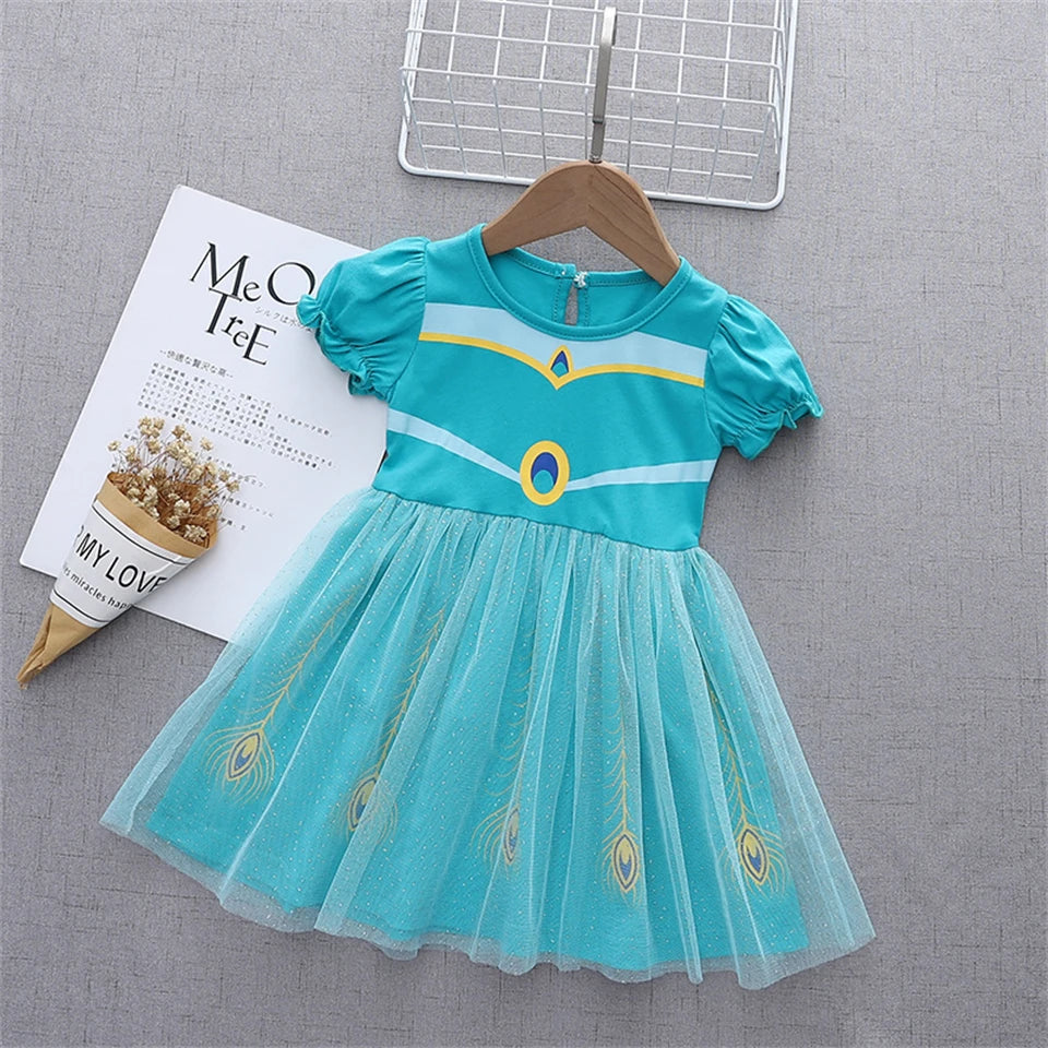 2024 Toddler Girl Princess Dress Toy Kids Clothes Christmas Halloween Woody Alice Jessie Belle Mermaid Infants Party Ball Gowns