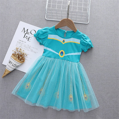 2024 Toddler Girl Princess Dress Toy Kids Clothes Christmas Halloween Woody Alice Jessie Belle Mermaid Infants Party Ball Gowns