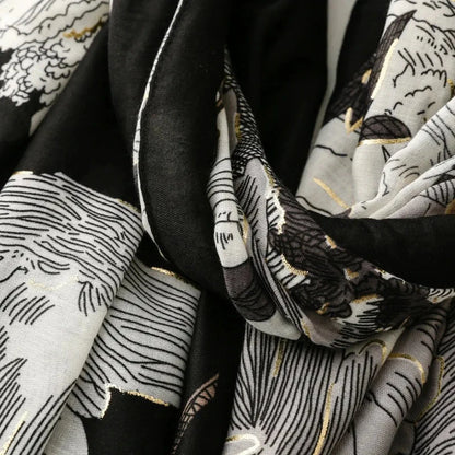 Retro Bohemian Women Viscose Scarf Big Size 88*180cm Cotton Linen Feeling Soft Shawl Tassel Hijab Wrap Summer Soft Beach