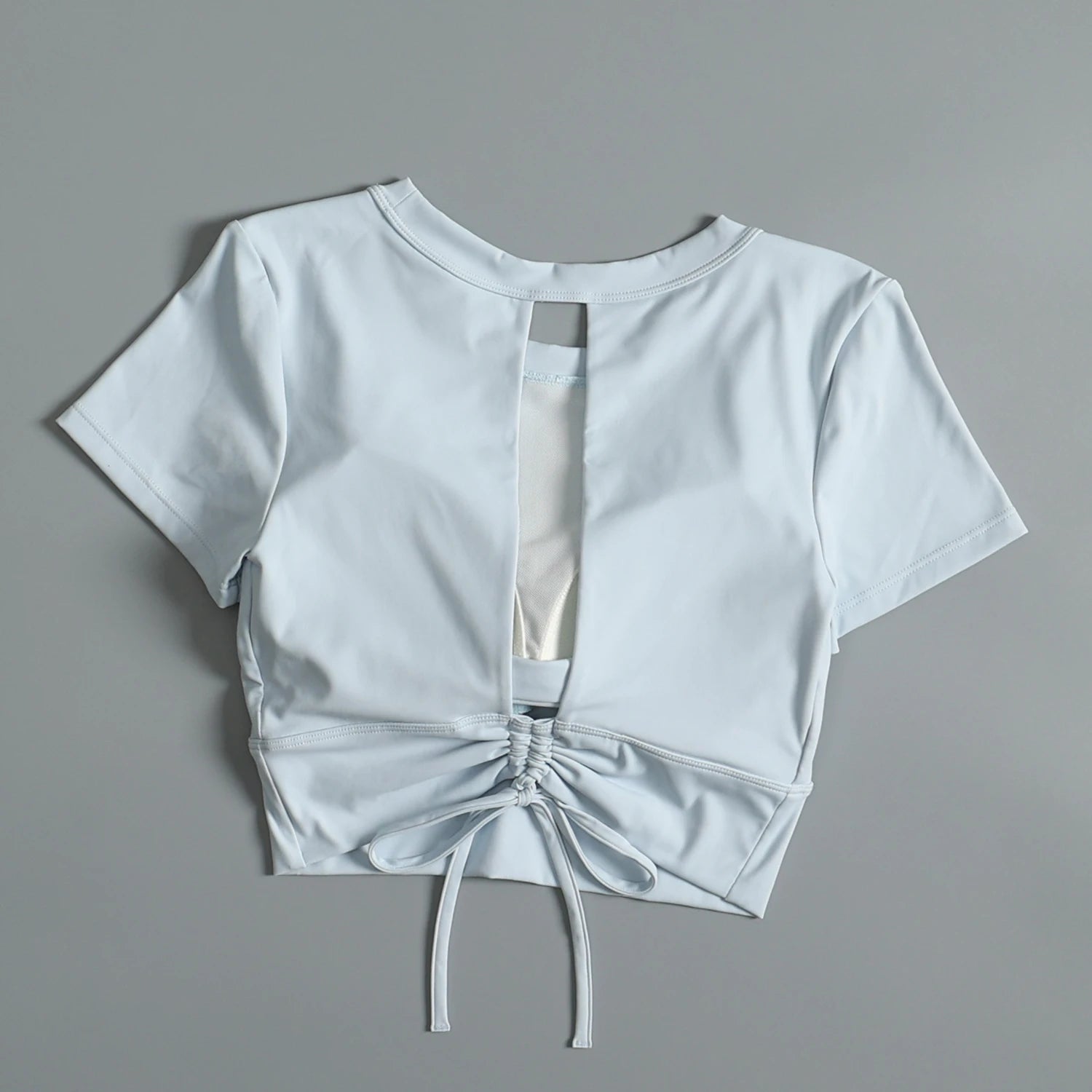 Yoga suit with chest pad sports beauty back fashionable quick-drying short-sleeved T-shirt running Pilates training fitness - AMULET RING STORE