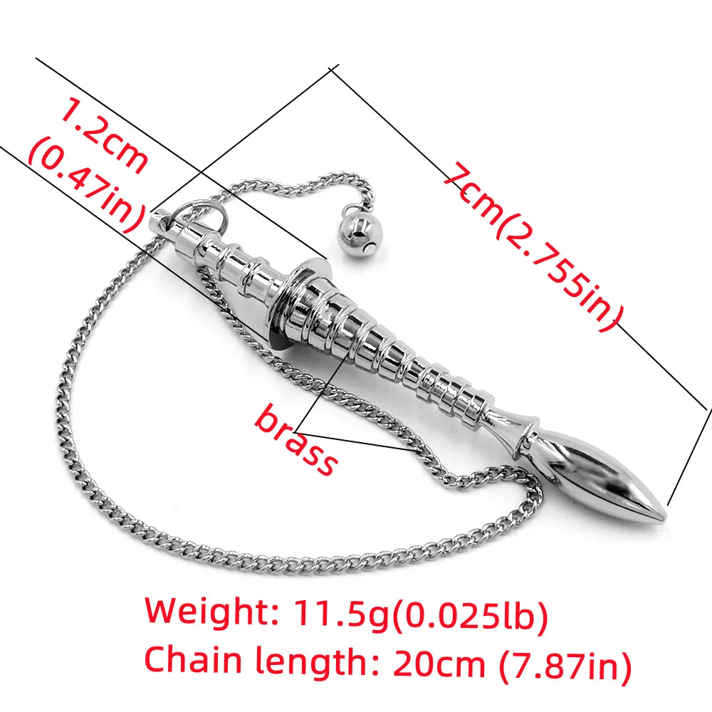 Bronze Metal Copper Spiritual Point Pendulum for Divination Healing Dowsing Wicca Balancing Pointed Cone Pendant Pendulum