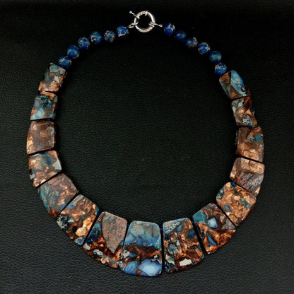 Y·YING 19'' Mixed Color Sea Sediment Imperial Jasper Graduated Necklace - AMULET RING STORE