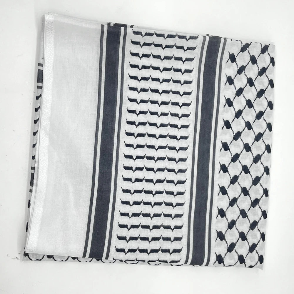 Military Shemagh Tactical Desert Scarf Shemagh Scarf Men Neck Head Wraps for Men Cotton Keffiyeh Arab Wrap with Tassel - AMULET RING STORE